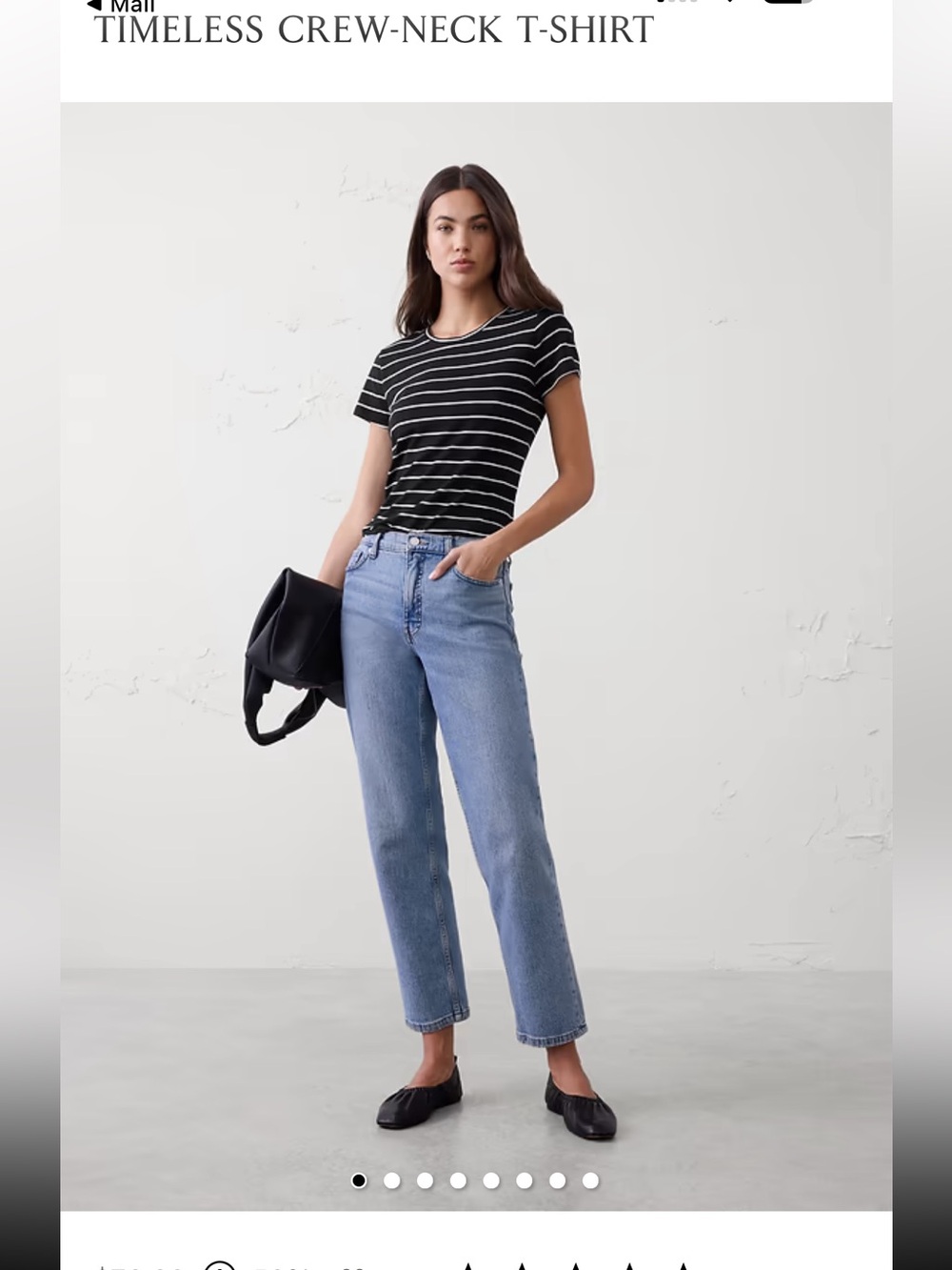 Banana Republic Factory Black & White Striped Short Sleeve Tee